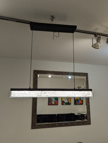 Kendal Lighting "Black Ice with Glacier Glass" LED Linear Pendant - 24”