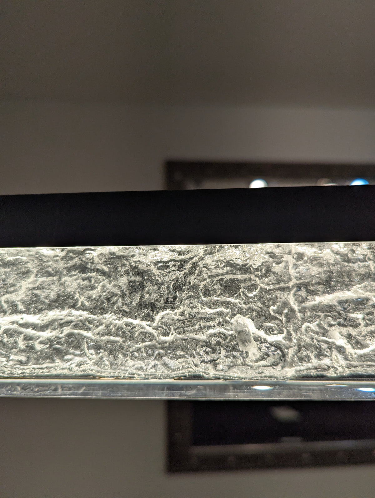 Kendal Lighting "Black Ice with Glacier Glass" LED Linear Pendant - 24”