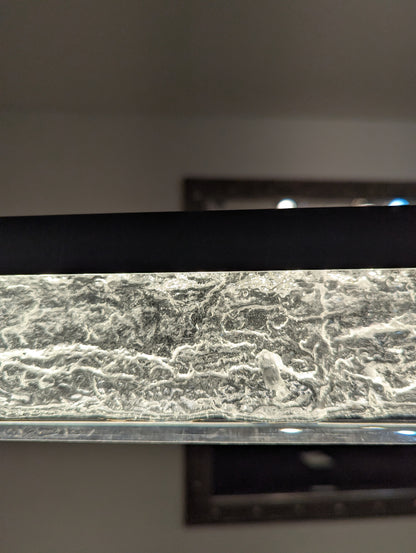 Kendal Lighting "Black Ice with Glacier Glass" LED Linear Pendant - 24”