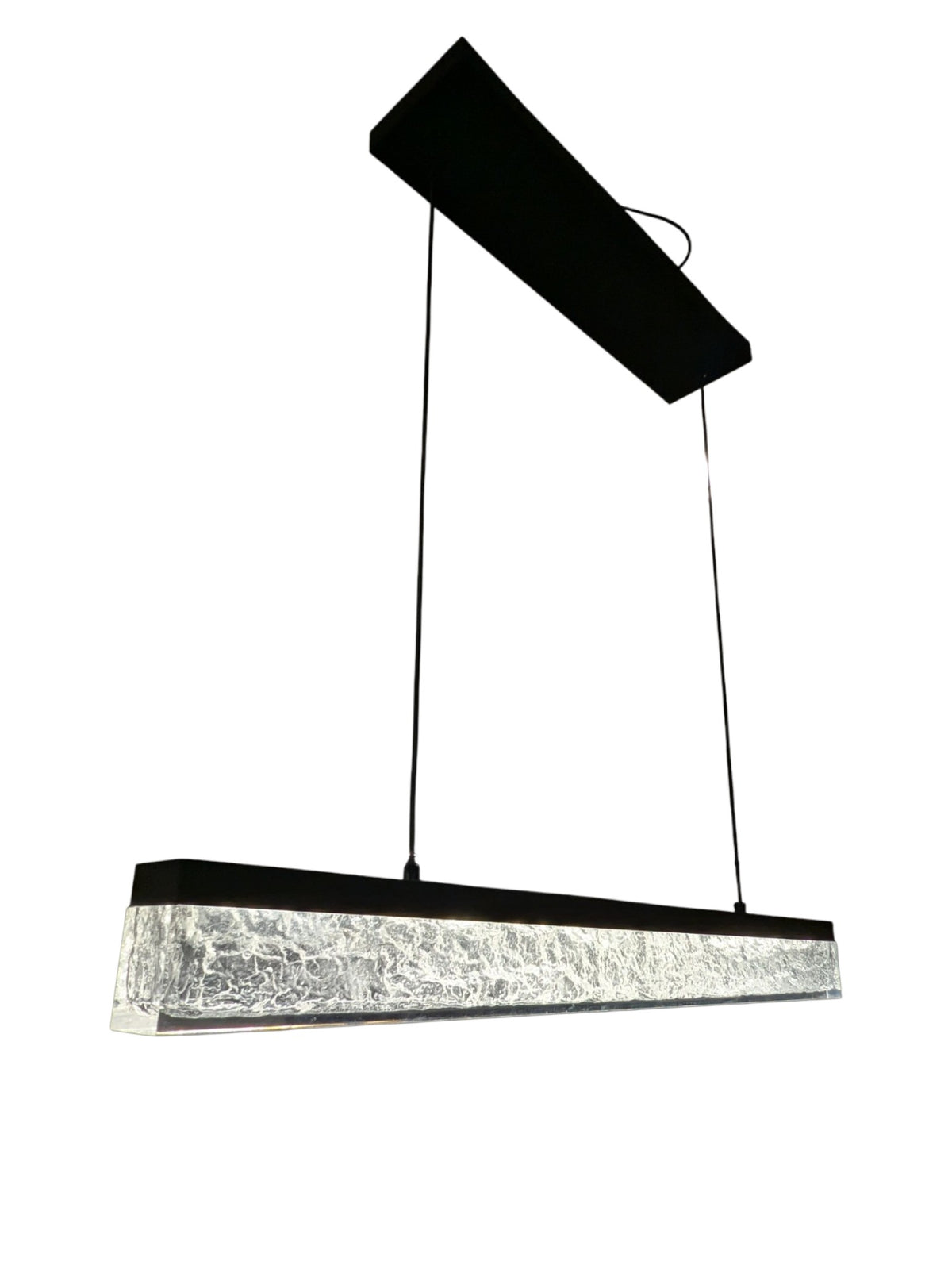 Kendal Lighting "Black Ice with Glacier Glass" LED Linear Pendant - 24”