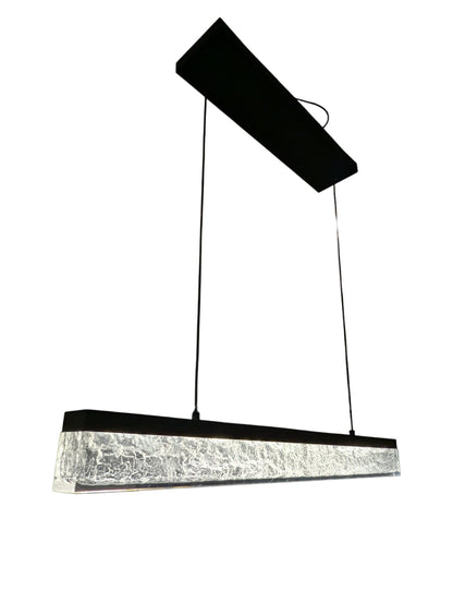 Kendal Lighting "Black Ice with Glacier Glass" LED Linear Pendant - 24”