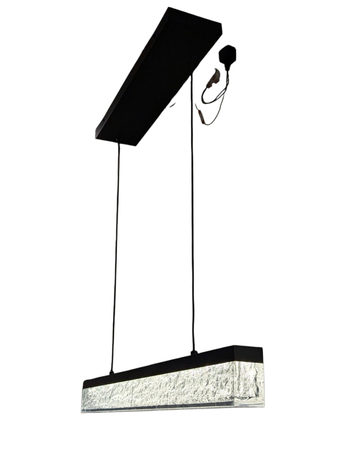 Kendal Lighting "Black Ice with Glacier Glass" LED Linear Pendant - 24”