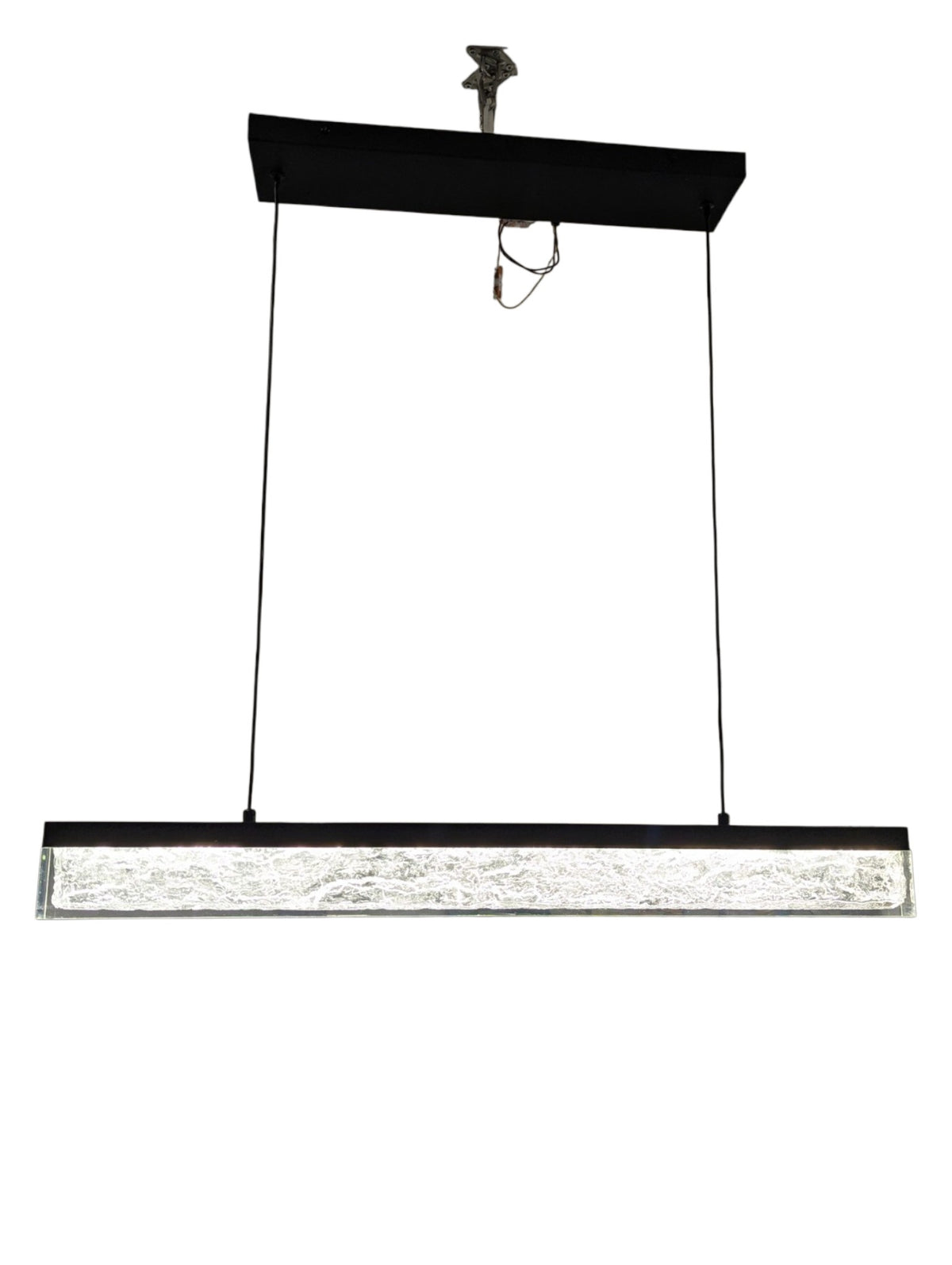 Kendal Lighting "Black Ice with Glacier Glass" LED Linear Pendant - 24”