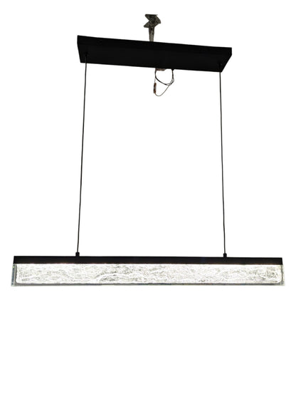 Kendal Lighting "Black Ice with Glacier Glass" LED Linear Pendant - 24”