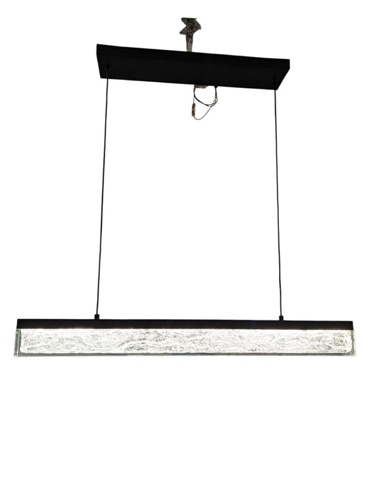 Kendal Lighting "Black Ice with Glacier Glass" LED Linear Pendant - 32”