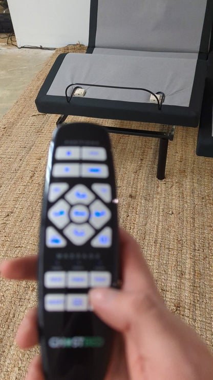 Ghost Bed Dual Adjustable Base and Rustic Headboard