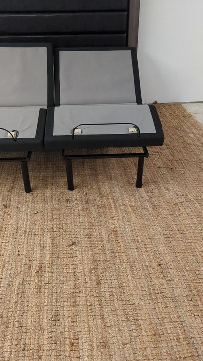 Ghost Bed Dual Adjustable Base and Rustic Headboard