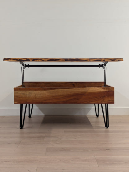 Live Edge Lift-Up Coffee Table