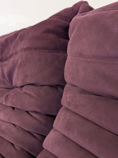 Ligne Roset Togo Aubergine Alcantara Loveseat and Sofa with Arms