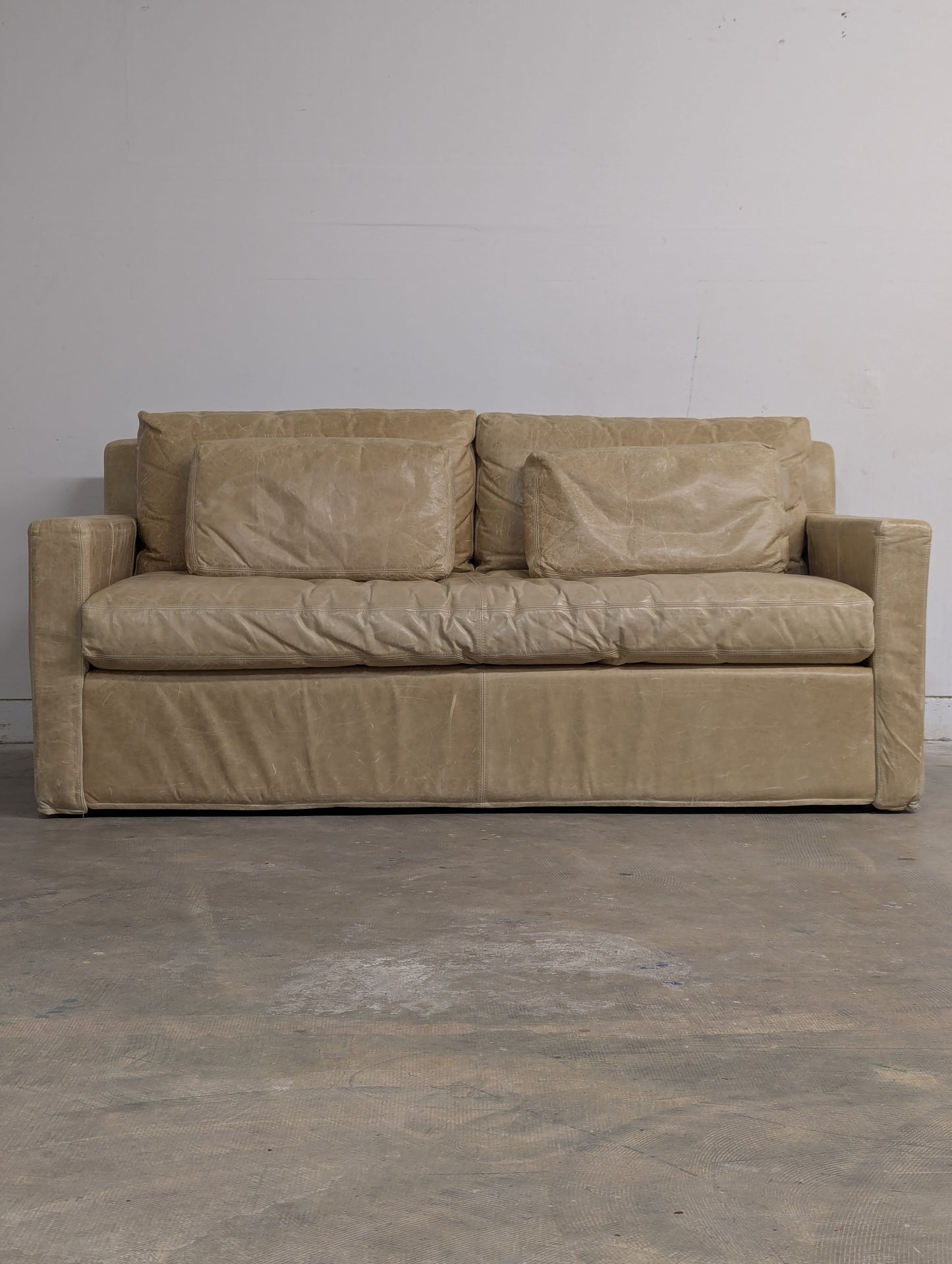 Belgian Track Arm Leather Sofa