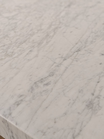 RH Torano Dining Table - Carrera Marble and Brushed Brass