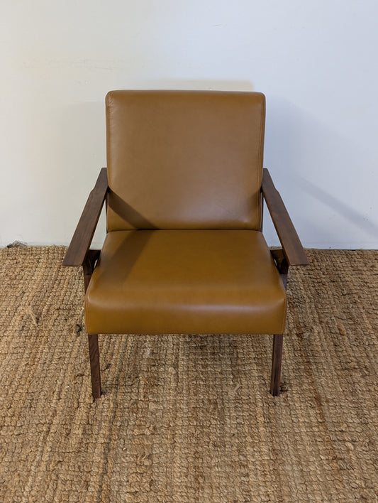 Article Otio 26" Leather Lounge Chair - Walnut And Toscana Tan