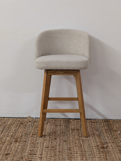 Article Alta Swivel Counter Stool - Oak and Camellia Ivory