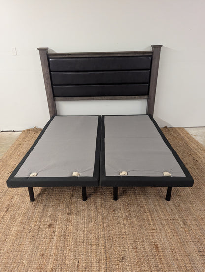 Ghost Bed Dual Adjustable Base and Rustic Headboard