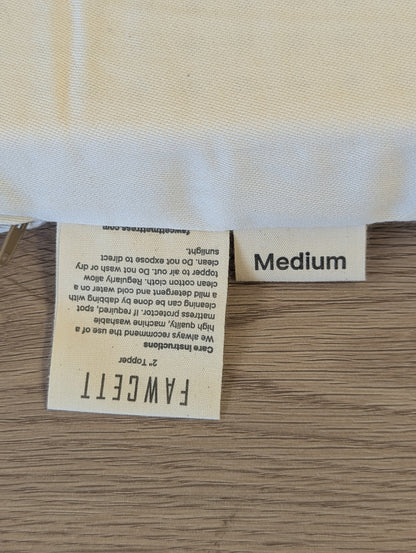 Fawcett Mattress 2” Natural Latex Topper Medium Firmness