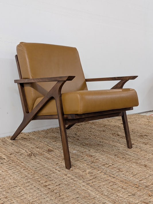 Article Otio 26" Leather Lounge Chair - Walnut And Toscana Tan