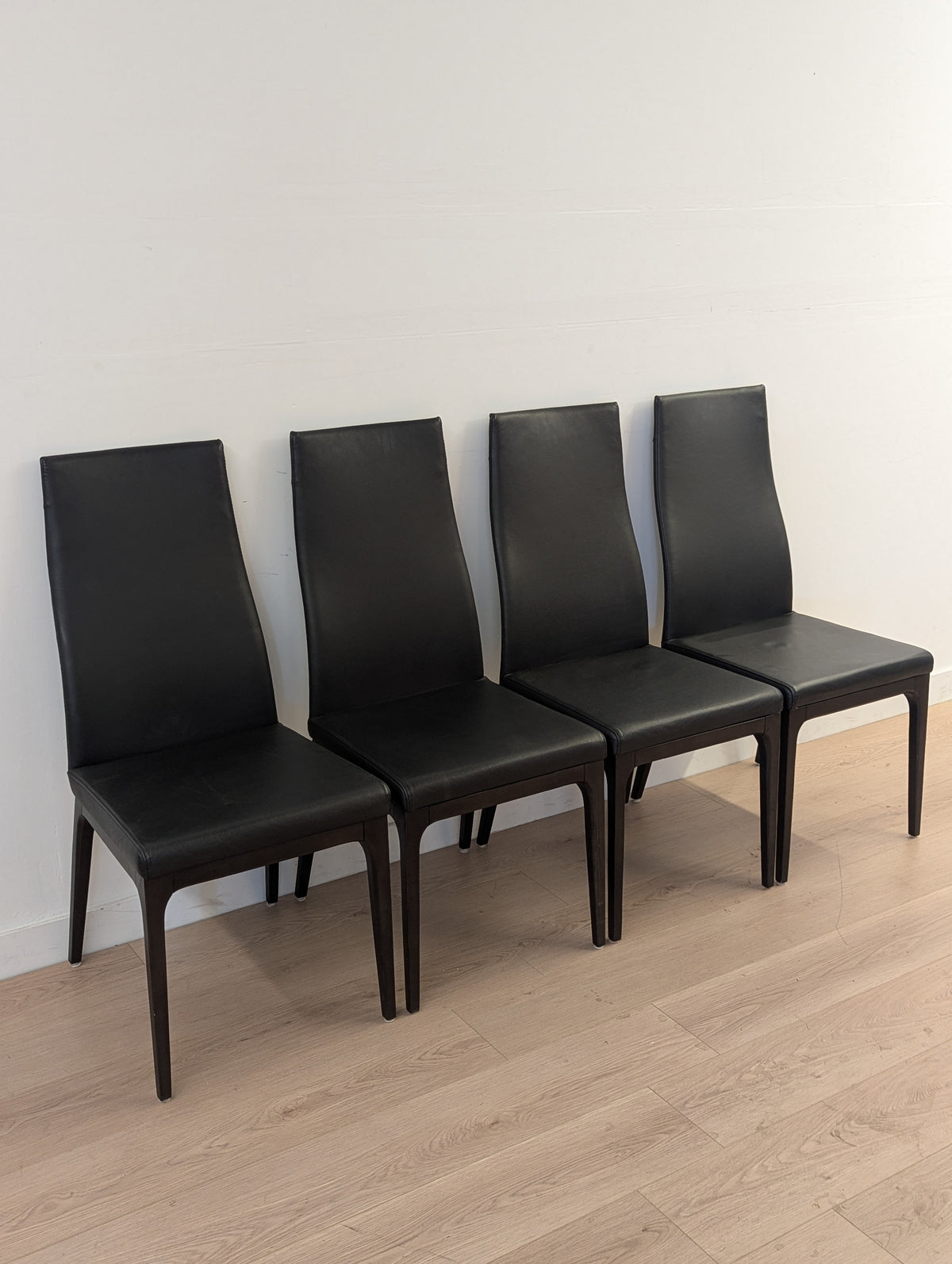 Scan Designs Leather Dining Chairs (Set of 4)