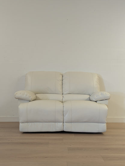 White Leather Loveseat