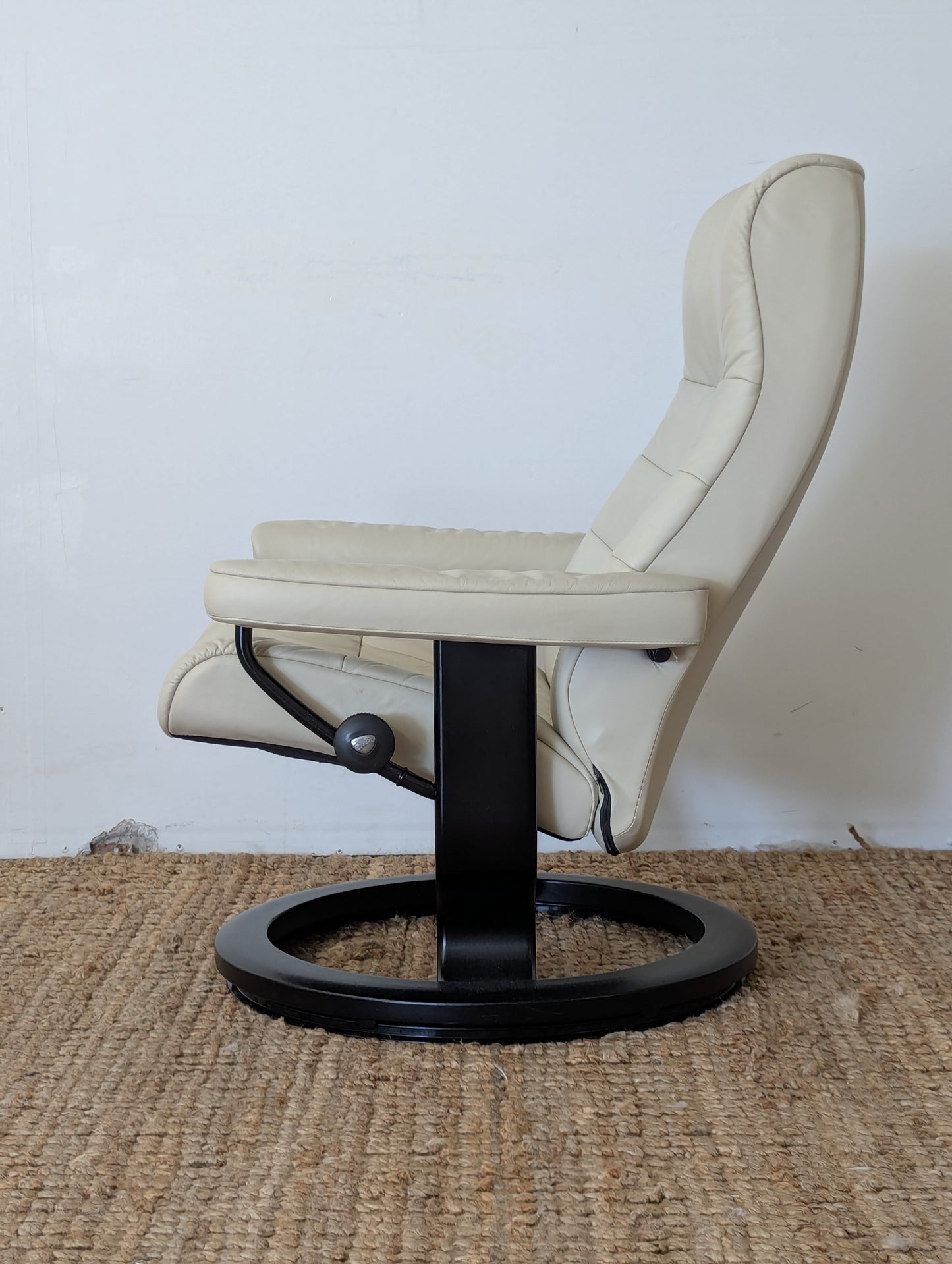 Stressless Opal M Paloma Leather Chair and Ottoman