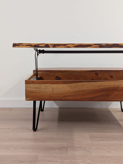 Live Edge Lift-Up Coffee Table