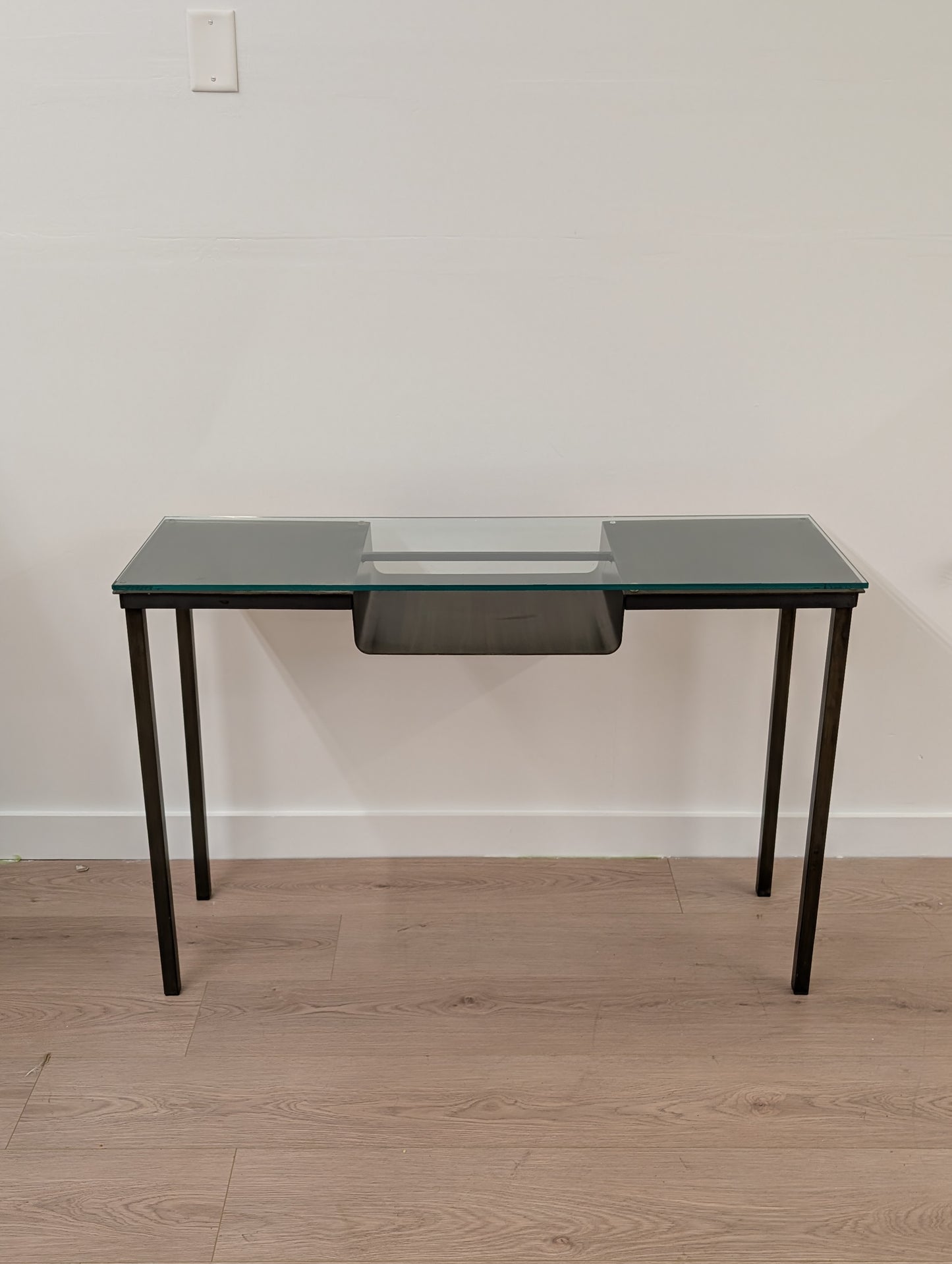 Custom Metal & Glass Top Side Table