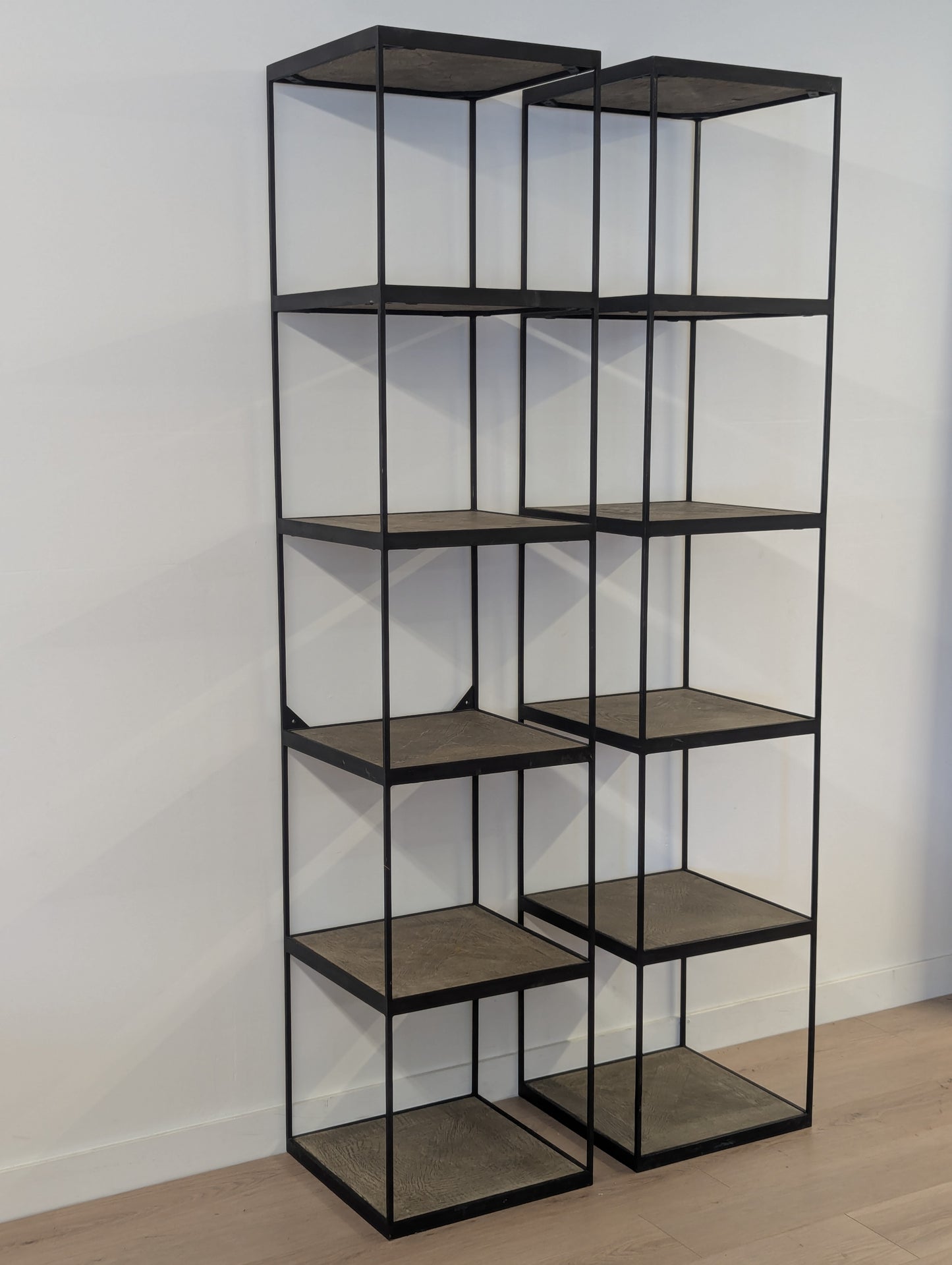 RH Reclaimed Russian Oak Parquet Bookshelf (2 Available)