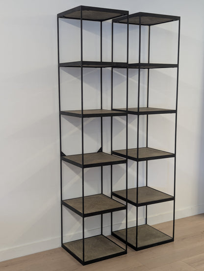 RH Reclaimed Russian Oak Parquet Bookshelf (2 Available)