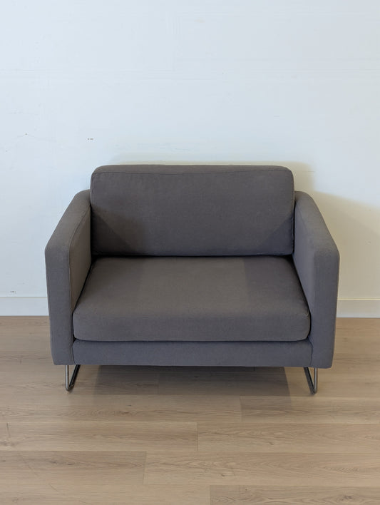 Kit Interiors Chair and a Half - Rakshi Grey Wool Upholstery