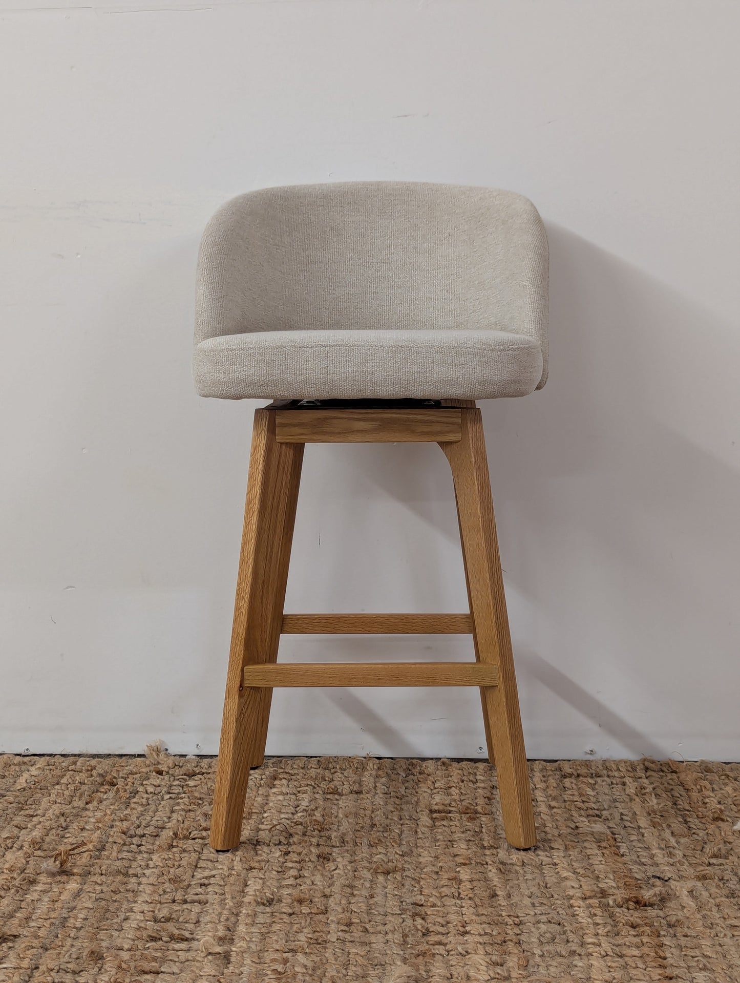 Article Alta Swivel Counter Stool - Oak and Camellia Ivory