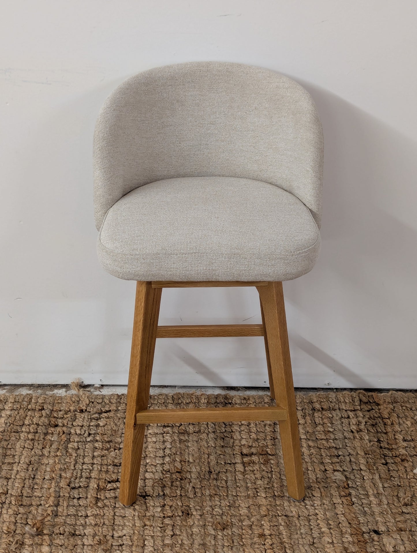 Article Alta Swivel Counter Stool - Oak and Camellia Ivory