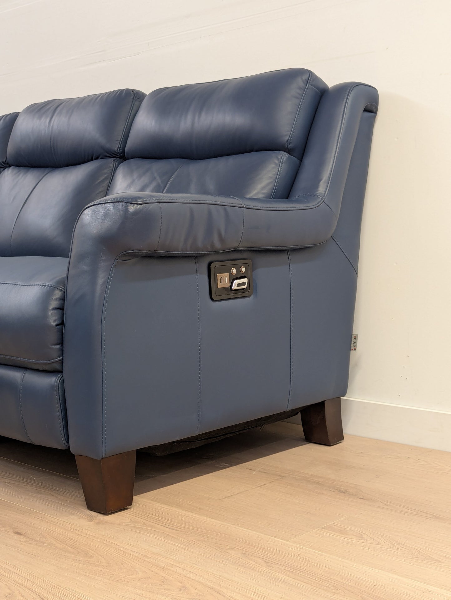 Amax Houston Power Reclining Leather Couch