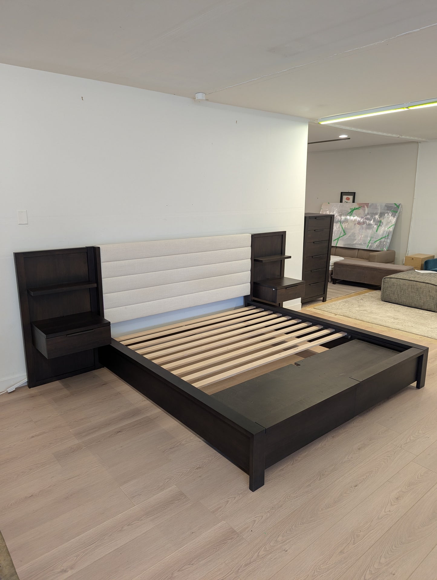 West Bros Furniture Phase Upholstered Bed W/ Nightstands