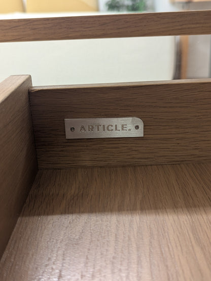 Article Mysen 35.5" Glass Cabinet - Natural Oak