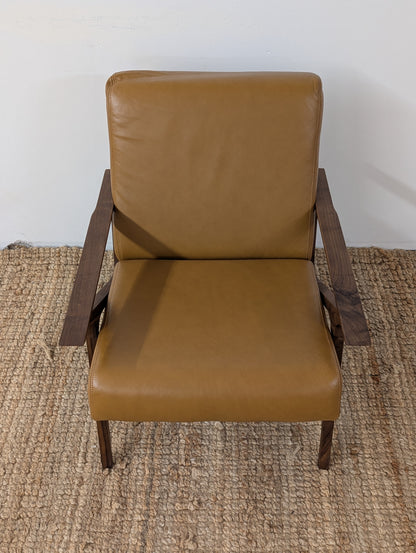 Article Otio 26" Leather Lounge Chair - Walnut And Toscana Tan