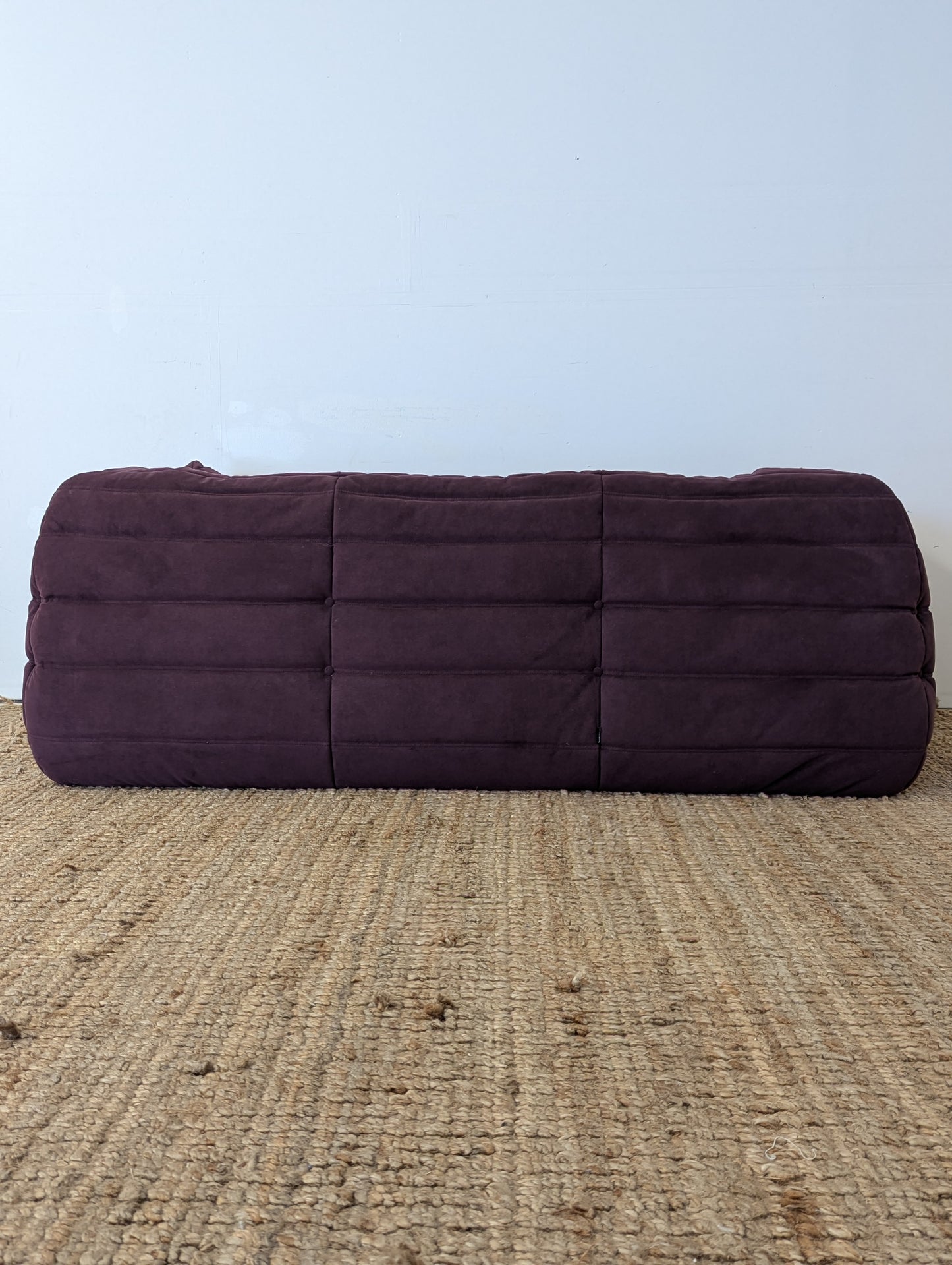 Ligne Roset Togo Aubergine Alcantara Loveseat and Sofa with Arms