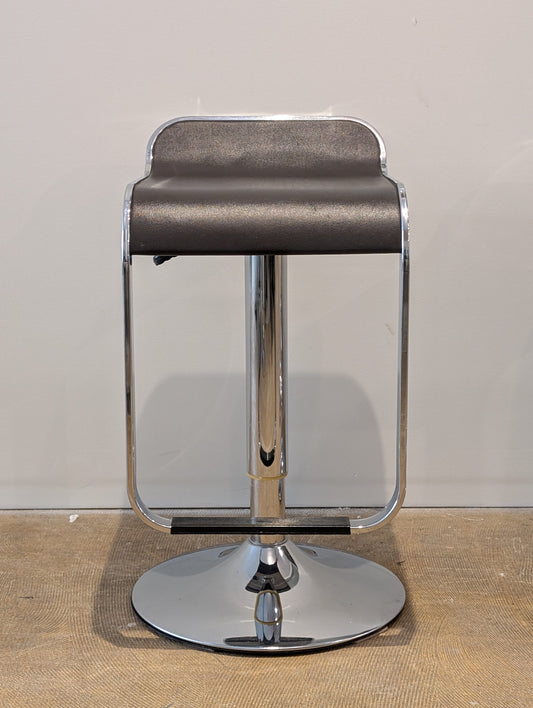 Brown Leather/ Chrome Bar Stool