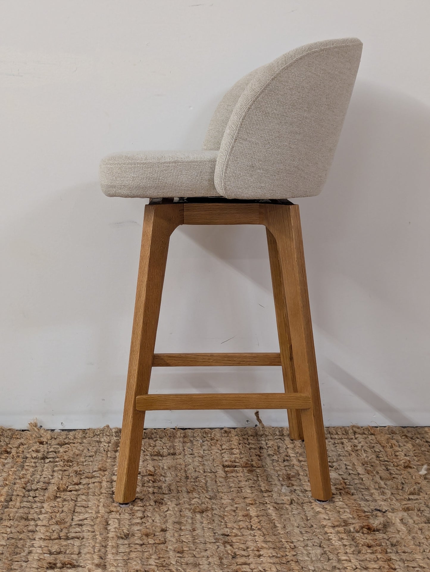 Article Alta Swivel Counter Stool - Oak and Camellia Ivory