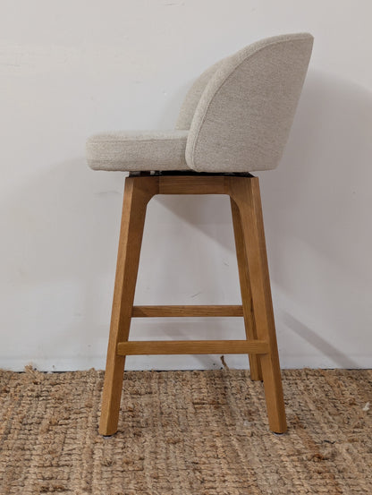 Article Alta Swivel Counter Stool - Oak and Camellia Ivory