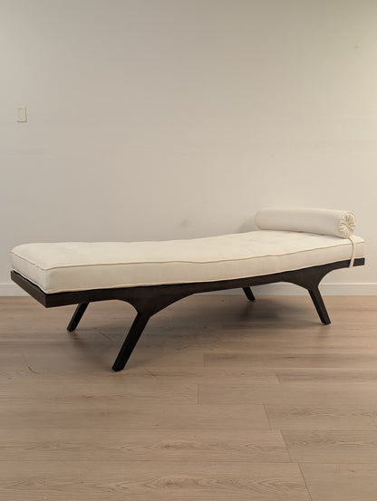 White Linen Chaise Lounge