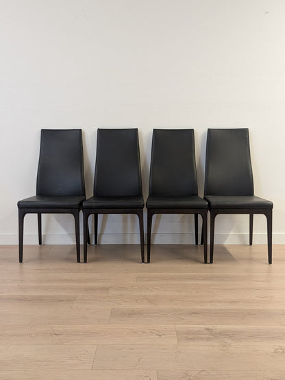 Scan Designs Leather Dining Chairs (Set of 4)