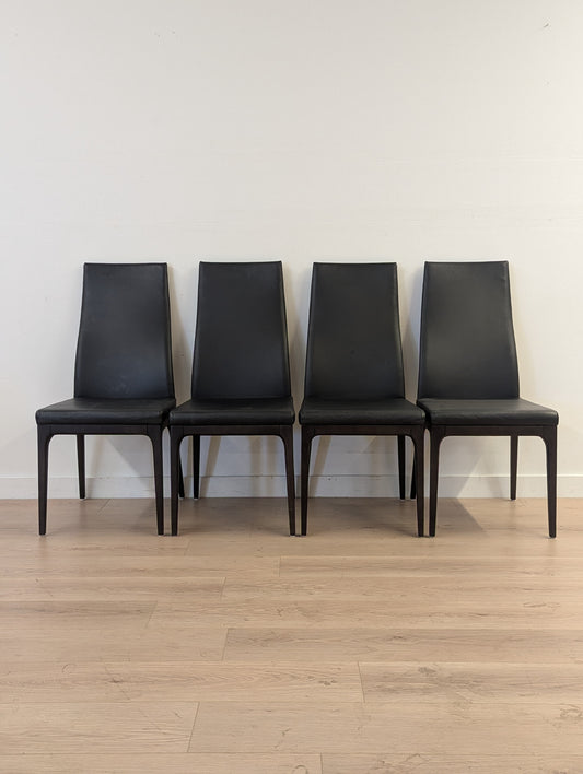 Scan Designs Leather Dining Chairs (Set of 4)