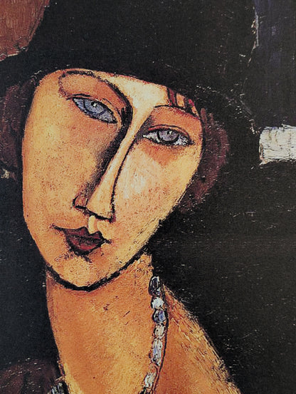Jeanne Hebuterne With Hat and Necklace by Amedeo Modigliani