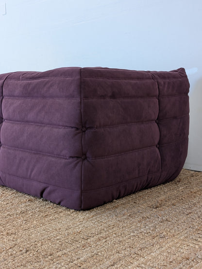 Ligne Roset Togo Aubergine Alcantara Loveseat and Sofa with Arms