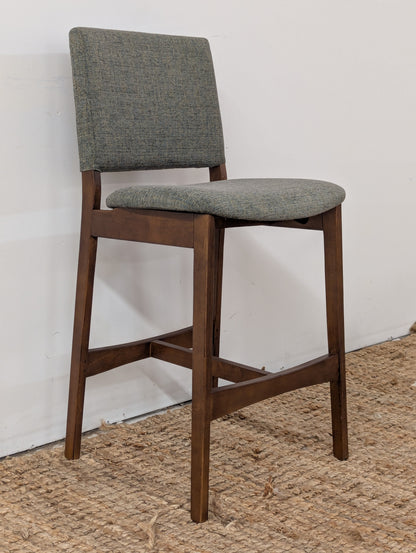 Article Nosh Counter Stool - Walnut and Hemock Green