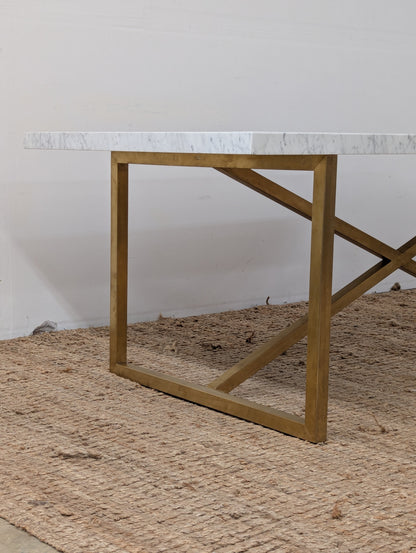 RH Torano Dining Table - Carrera Marble and Brushed Brass