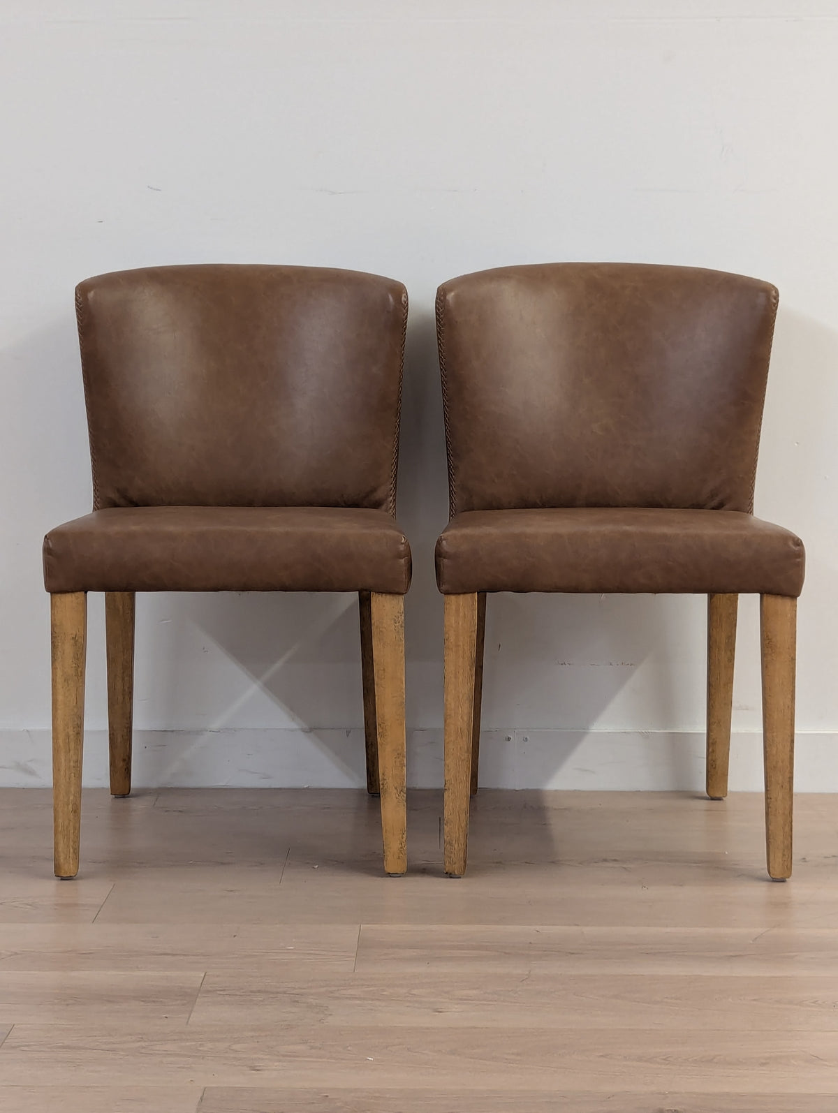 Muse & Merchant Fable Brown Faux Leather Dining Chairs (Set of 2)