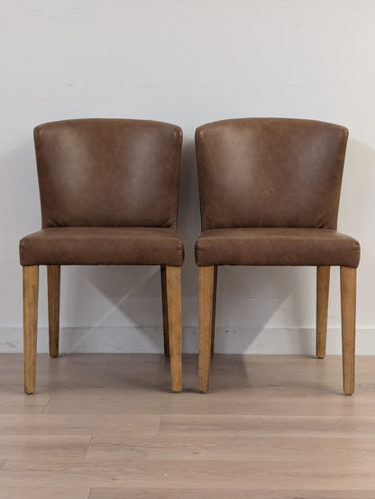 Muse & Merchant Fable Brown Faux Leather Dining Chairs (Set of 2)