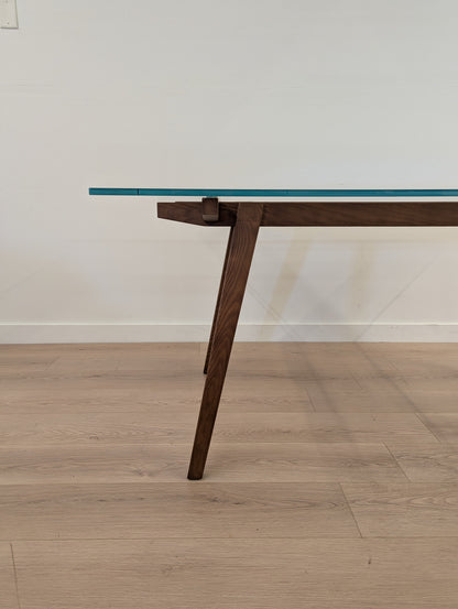 Glass and Wood Dining Table