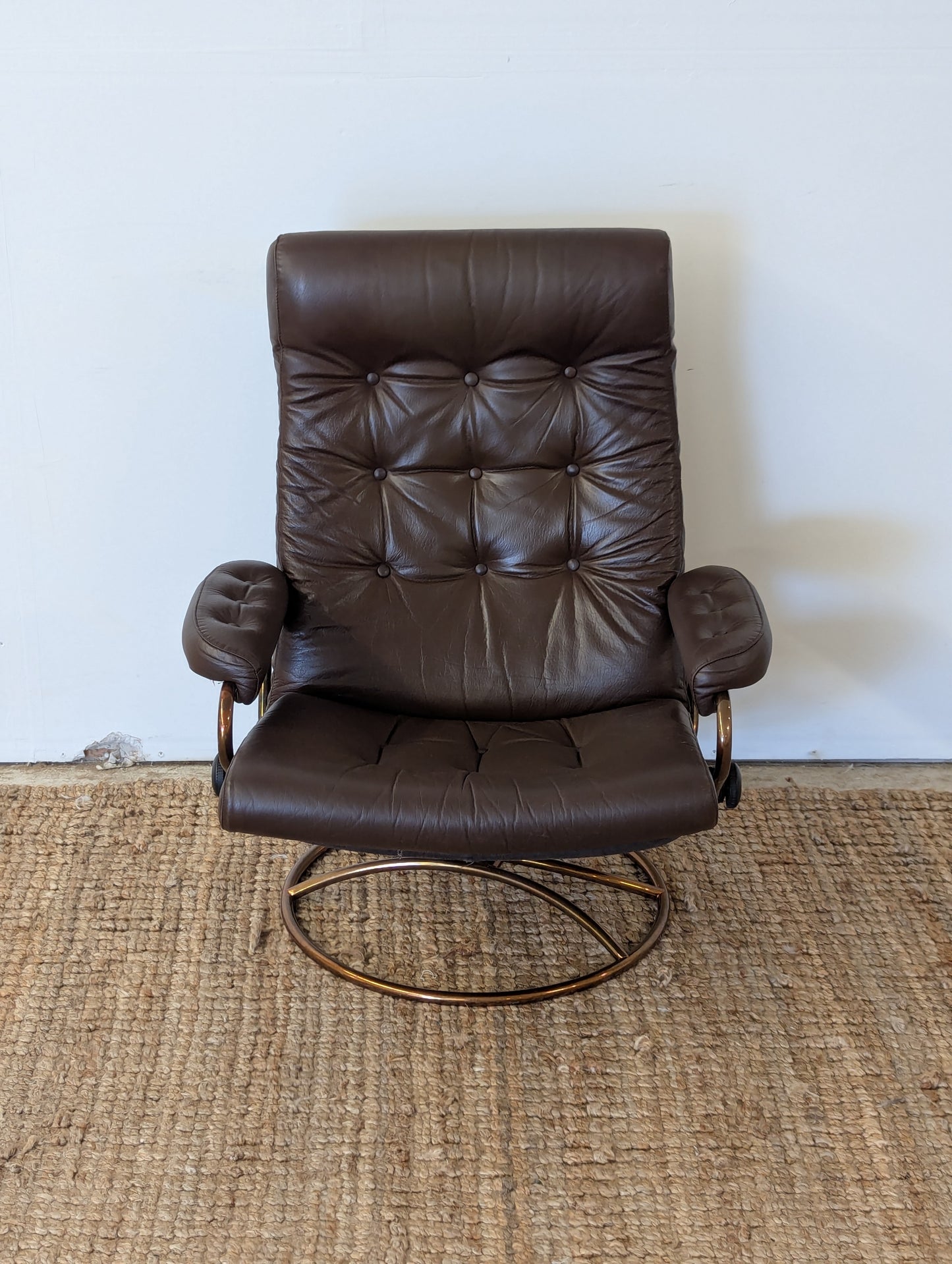 Vintage Ekornes Stressless Reclining Lounge Chair + Ottoman
