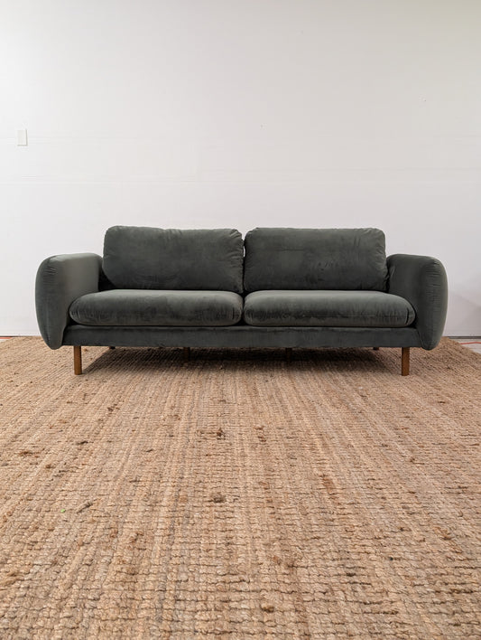 Article Sanders 85.5" Velvet Sofa - Plush Pacific Green